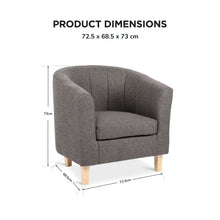 Load image into Gallery viewer, Ash High-Back Linen Armchair - Dark Grey