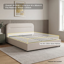Load image into Gallery viewer, lt11093-steady-queen-gas-lift-bed-frame-linen-beige-2607271