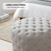 Load image into Gallery viewer, lt11112-disk-linen-ottoman-light-grey-2607272