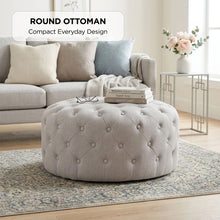 Load image into Gallery viewer, lt11112-disk-linen-ottoman-light-grey-2607271