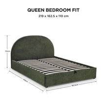 Load image into Gallery viewer, lt11081-isabella-queen-gas-lift-bed-frame-green-26072703