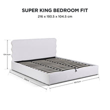 Load image into Gallery viewer, lt11009-floria-super-king-gas-lift-bed-frame-white-2607283