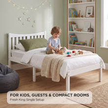 Load image into Gallery viewer, 24500-capra-king-single-wooden-bed-frame-white-2607283