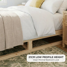 Load image into Gallery viewer, 24482-loom-double-wooden-bed-frame-natural-2607284