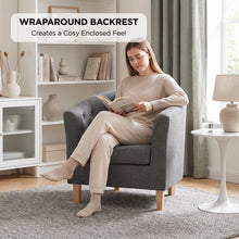 Load image into Gallery viewer, Pebble Wraparound Linen Armchair - Dark Grey