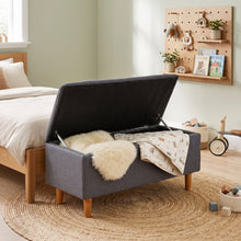 Load image into Gallery viewer, Theodore Storage Ottoman Bench - Dark Grey