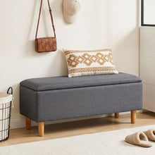 Load image into Gallery viewer, Theodore Storage Ottoman Bench - Dark Grey
