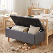 Load image into Gallery viewer, Theodore Storage Ottoman Bench - Dark Grey