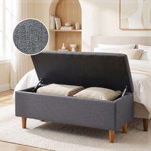 Load image into Gallery viewer, Theodore Storage Ottoman Bench - Dark Grey