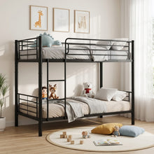 Load image into Gallery viewer, 24349-graid-single-metal-bunk-bed-frame-black-2607291