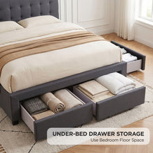 Load image into Gallery viewer, LT11043-eleanor-double-bed-frame-with-4-drawers-dark-grey-2607294