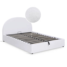 Load image into Gallery viewer, lt10667-isabella-teddy-boucle-queen-gas-lift-bed-frame-white-2607315