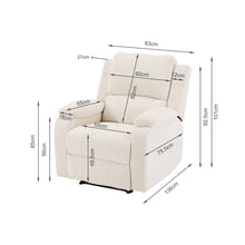 Load image into Gallery viewer, Solis Manual 1 Seater Recliner Sofa - Beige
