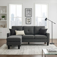 Load image into Gallery viewer, Kellen 3 Seater Sofa With Ottoman - Dark Grey