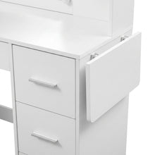 Load image into Gallery viewer, Lumina 2 Piece Dressing Table with Mirror & Stool Set - White