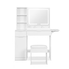 Load image into Gallery viewer, Elva 2 Piece Dressing Table with Mirror & Stool Set - White