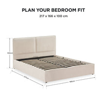 Load image into Gallery viewer, lt11094-pureloft-linen-queen-gas-lift-bed-frame-light-beige-2608063