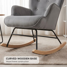 Load image into Gallery viewer, Kiva Velvet Rocking Armchair - Dark Grey