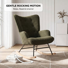 Load image into Gallery viewer, Ava Boucle Rocking Armchair - Dark Green