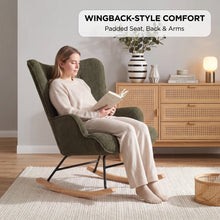 Load image into Gallery viewer, Ava Boucle Rocking Armchair - Dark Green