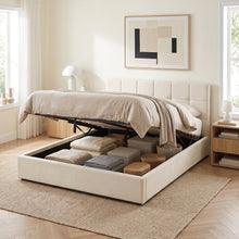 Load image into Gallery viewer, Elizabeth Queen Gas Lift Bed Frame - Beige