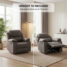 Load image into Gallery viewer, 23027-a-wilson-manual-1-seater-recliner-sofa-brown-2608073