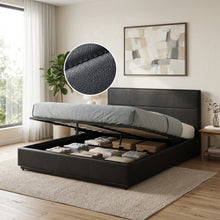 Load image into Gallery viewer, lt10960-lumetek-pu-queen-gas-lift-bed-frame-black-260808