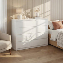Load image into Gallery viewer, 22585-tongass-wooden-low-boy-8-drawers-white-2608112