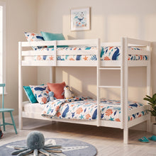 Load image into Gallery viewer, 21485-maroon-single-wooden-bunk-bed-frame-white-2608121