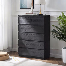 Load image into Gallery viewer, 23807-tongass-wooden-6-drawers-tallboy-black-2608132