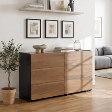 Load image into Gallery viewer, lt10352-dorian-6-drawers-lowboy-walnut-black-2608132