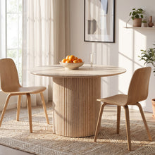 Load image into Gallery viewer, Nile Round Dining Table 120cm - Travertine