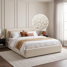 Load image into Gallery viewer, Lifteo Boucle Double Gas Lift Bed Frame - Beige