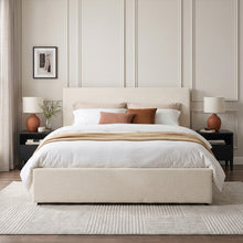Load image into Gallery viewer, Lifteo Boucle Double Gas Lift Bed Frame - Beige