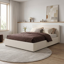 Load image into Gallery viewer, Lifteo Boucle Double Gas Lift Bed Frame - Beige