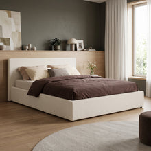 Load image into Gallery viewer, Lifteo Boucle Double Gas Lift Bed Frame - Beige