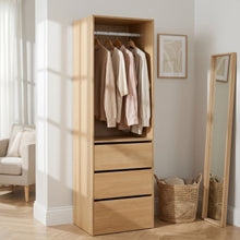 Load image into Gallery viewer, Payette 3 Drawer Wardrobe - Oak