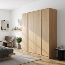 Load image into Gallery viewer, lt10357-benny-4-door-wardrobe-light-teak-2608181