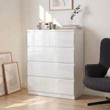 Load image into Gallery viewer, 23942-angeles-high-gloss-5-drawer-tallboy-white-2608181