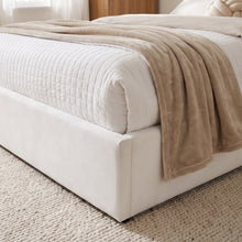 Load image into Gallery viewer, Lifteo Teddy Boucle Queen Gas Lift Bed Frame - White