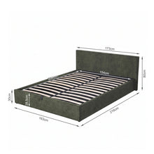 Load image into Gallery viewer, Lifteo Teddy Boucle Queen Gas Lift Bed Frame - Dark Green