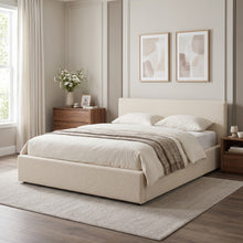 Load image into Gallery viewer, Lifteo Boucle Queen Gas Lift Bed Frame - Light Beige
