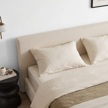 Load image into Gallery viewer, Lifteo Boucle Queen Gas Lift Bed Frame - Light Beige