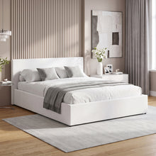 Load image into Gallery viewer, Lifteo Teddy Boucle Double Gas Lift Bed Frame - White