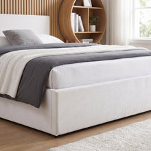 Load image into Gallery viewer, Lifteo Teddy Boucle Double Gas Lift Bed Frame - White