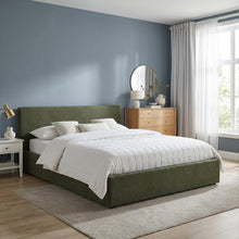Load image into Gallery viewer, Lifteo Boucle Queen Gas Lift Bed Frame - Dark Green