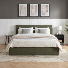 Load image into Gallery viewer, Lifteo Boucle Queen Gas Lift Bed Frame - Dark Green