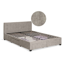 Load image into Gallery viewer, Eleanor Queen Bed Frame with 4 Drawers - Light Taupe
