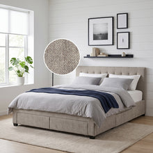 Load image into Gallery viewer, Eleanor Queen Bed Frame with 4 Drawers - Light Taupe