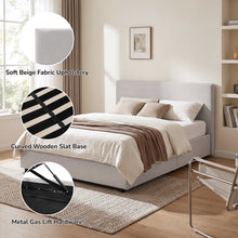 Load image into Gallery viewer, 24453-hauora-queen-gas-lift-bed-frame-beige-2609046